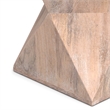 Pemberly Row Triangle Geometric Mango Wood Side Table in Cerused Natural