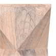 Pemberly Row Triangle Geometric Mango Wood Side Table in Cerused Natural