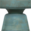 Pemberly Row Round Mango Wood Accent Table in Teal Wash Finish