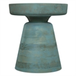 Pemberly Row Round Mango Wood Accent Table in Teal Wash Finish