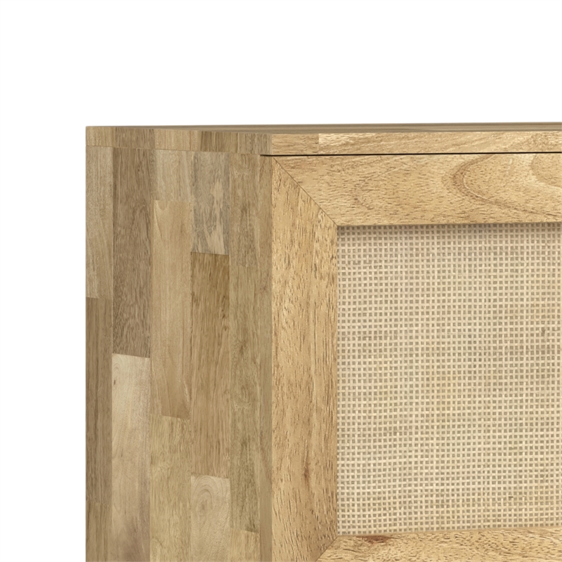 Pemberly Row Mango Wood TV Media Stand in Natural Finish for TVs up to 65