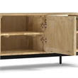 Pemberly Row Mango Wood TV Media Stand in Natural Finish for TVs up to 65