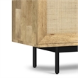 Pemberly Row Mango Wood TV Media Stand in Natural Finish for TVs up to 65