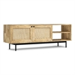 Pemberly Row Mango Wood TV Media Stand in Natural Finish for TVs up to 65