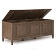 Pemberly Row Storage Bench and Cabinet Bundle in Natural Aged Brown Solid Wood