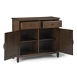 Pemberly Row Storage Bench and Cabinet Bundle in Natural Aged Brown Solid Wood