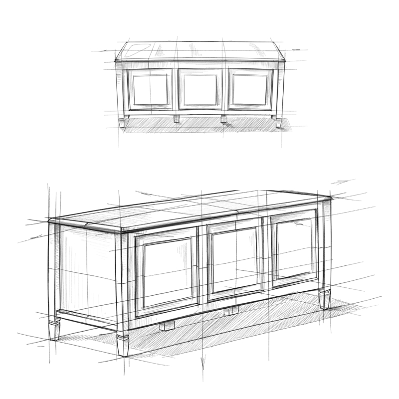 Pemberly Row Storage Bench and Cabinet Bundle in Natural Aged Brown Solid Wood