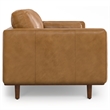 Pemberly Row Morrison Mid-Century Modern Leather Sofa Set in Sienna