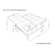 Pemberly Row Coffee Table Storage Ottoman with Lift-Top in Cloud Grey