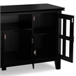 Pemberly Row Black 3 Pc TV Stand Set with 2 Matching Bookcases
