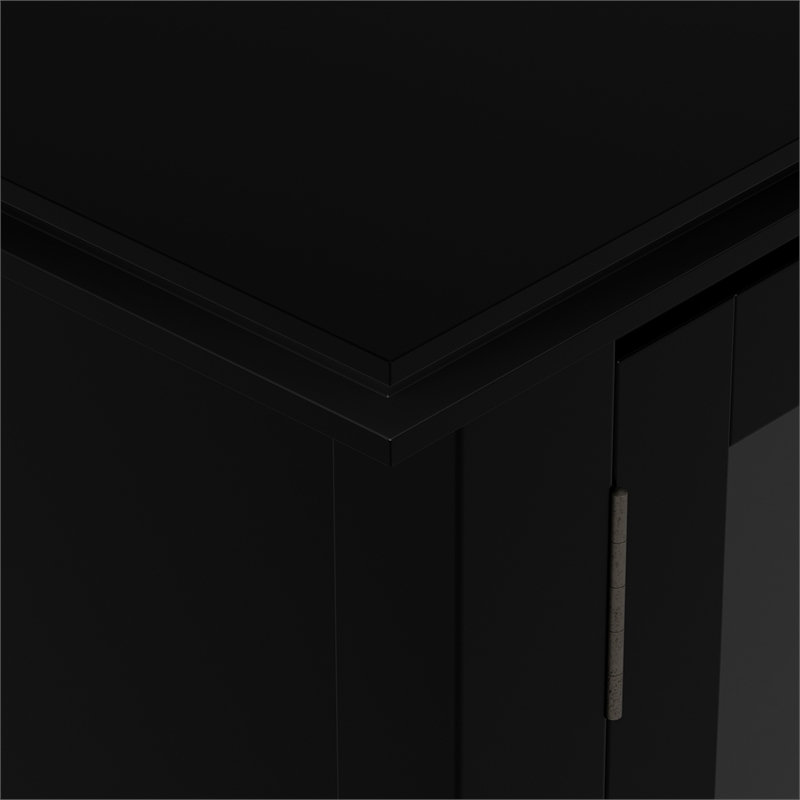 Pemberly Row Black 3 Pc TV Stand Set with 2 Matching Bookcases