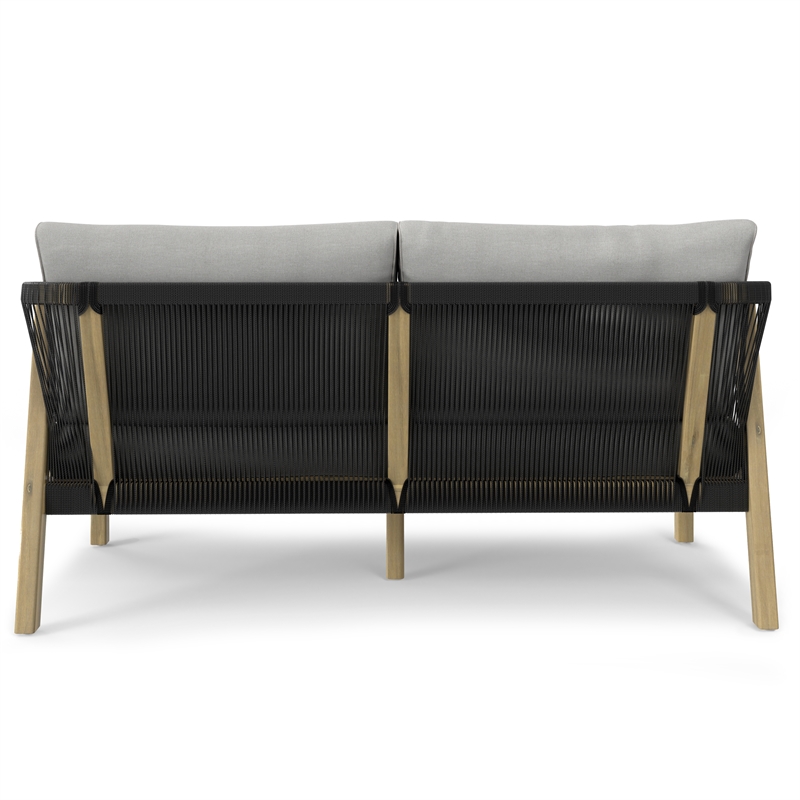 Pemberly Row Contemporary Outdoor Sofa in Stone Gray Fabric