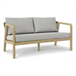 Pemberly Row Contemporary Outdoor Sofa in Stone Gray Fabric