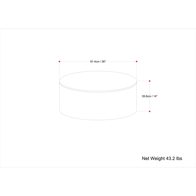 Pemberly Row Round Drum Coffee Table in Black Solid Mango Wood