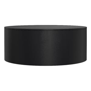 Pemberly Row Round Drum Coffee Table in Black Solid Mango Wood