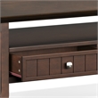 Pemberly Row Transitional Coffee Table with Drawers in Brunette Brown