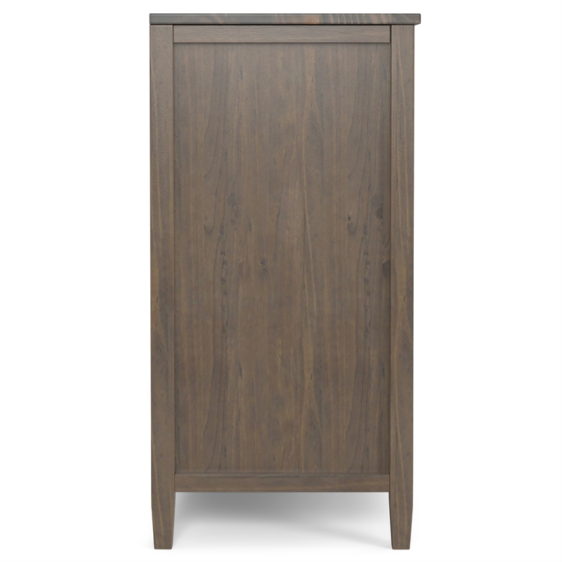 Pemberly Row Solid Wood 54 Inch Sideboard with Drawers in Smoky Brown