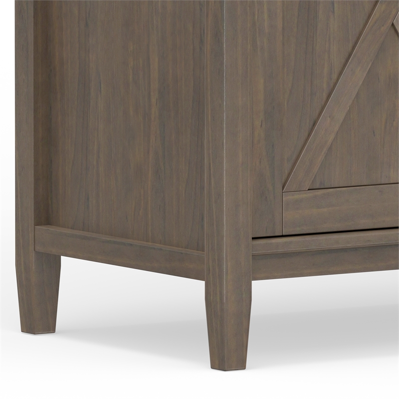 Pemberly Row Solid Wood 54 Inch Sideboard with Drawers in Smoky Brown