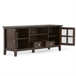 Pemberly Row TV Stand and 5-Shelf Bookcase Set in Brunette Brown (3 PCs)