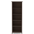 Pemberly Row TV Stand and 5-Shelf Bookcase Set in Brunette Brown (3 PCs)