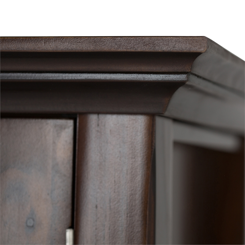 Pemberly Row TV Stand and 5-Shelf Bookcase Set in Brunette Brown (3 PCs)