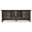 Pemberly Row TV Stand and 5-Shelf Bookcase Set in Brunette Brown (3 PCs)
