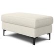 Pemberly Row Mid-Century Ottoman Performance Fabric in Cream