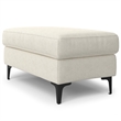 Pemberly Row Mid-Century Ottoman Performance Fabric in Cream