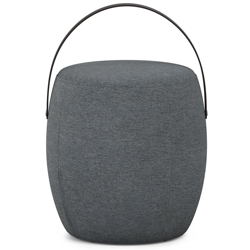 Pemberly Row 16 in Wide Contemporary Linen Footstool in Grey
