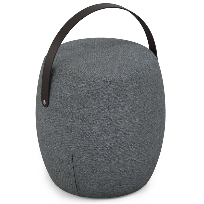 Pemberly Row 16 in Wide Contemporary Linen Footstool in Grey