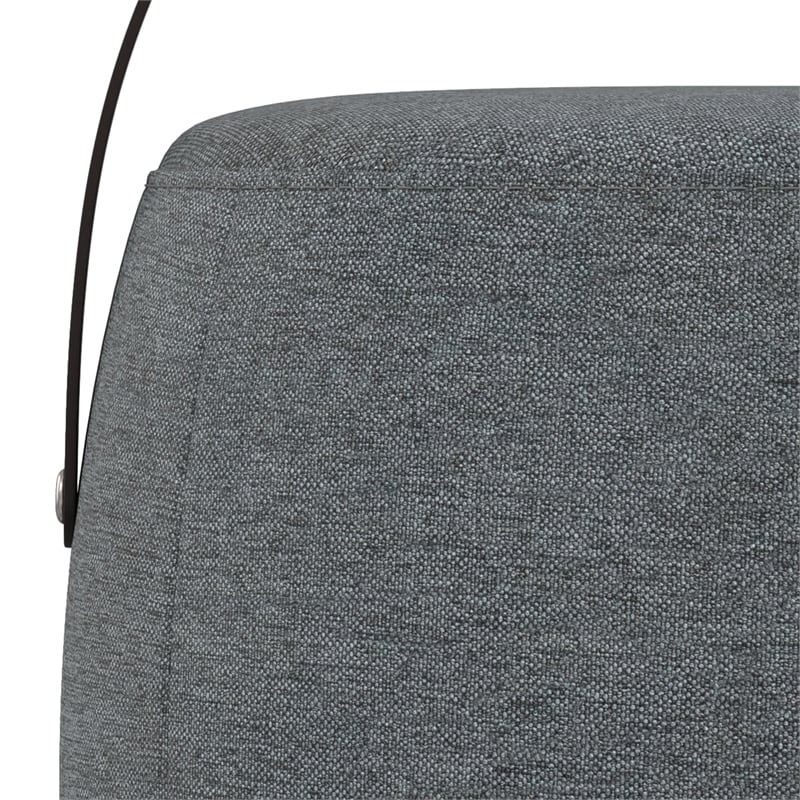 Pemberly Row 16 in Wide Contemporary Linen Footstool in Grey