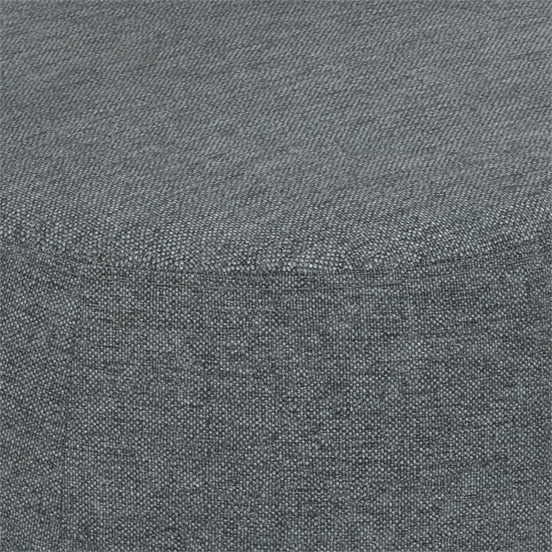 Pemberly Row 16 in Wide Contemporary Linen Footstool in Grey