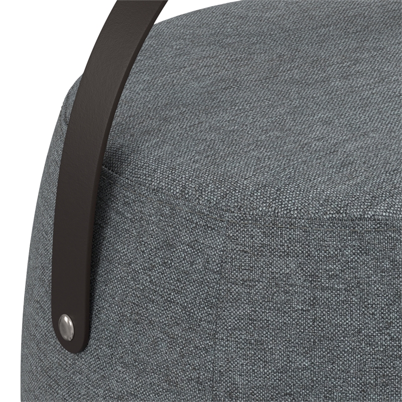 Pemberly Row 16 in Wide Contemporary Linen Footstool in Grey