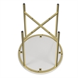 Pemberly Row 16 in Wide White Marble and Gold Metal Side Table