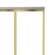 Pemberly Row 16 in Wide White Marble and Gold Metal Side Table