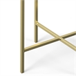 Pemberly Row 16 in Wide White Marble and Gold Metal Side Table