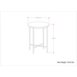 Pemberly Row 16 in Wide White Marble and Gold Metal Side Table