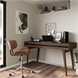Pemberly Row Adjustable Office Chair with Walnut Veneer in Distressed Tan