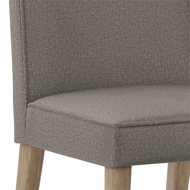 Pemberly Row 7Pc Dining Set with Taupe Fabric Chairs and Mango Wood Table