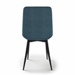 Pemberly Row 7Pc Mango Wood and Metal Dining Set with Blue Fabric Chairs