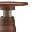 Pemberly Row Round Solid Wood and Metal End Table in Cognac Finish