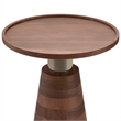 Pemberly Row Round Solid Wood and Metal End Table in Cognac Finish