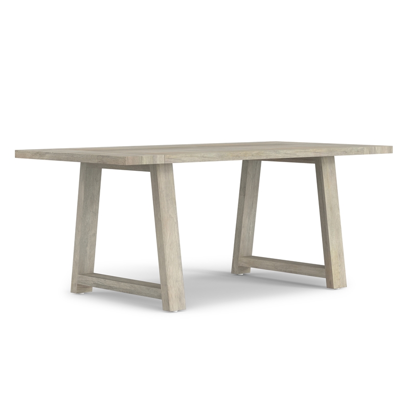 Pemberly Row 72 in Mango Wood Dining Table in White Wash Finish