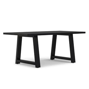 Pemberly Row 72 in Mango Wood Farmhouse Dining Table in Black Finish