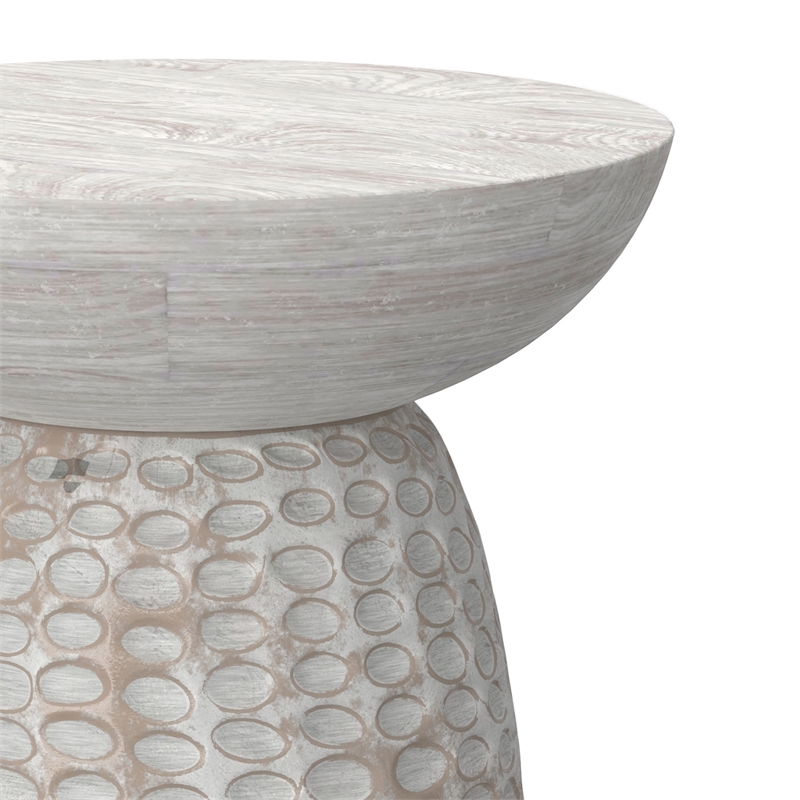 Pemberly Row 16 in Mango Accent Table in White Wash Finish