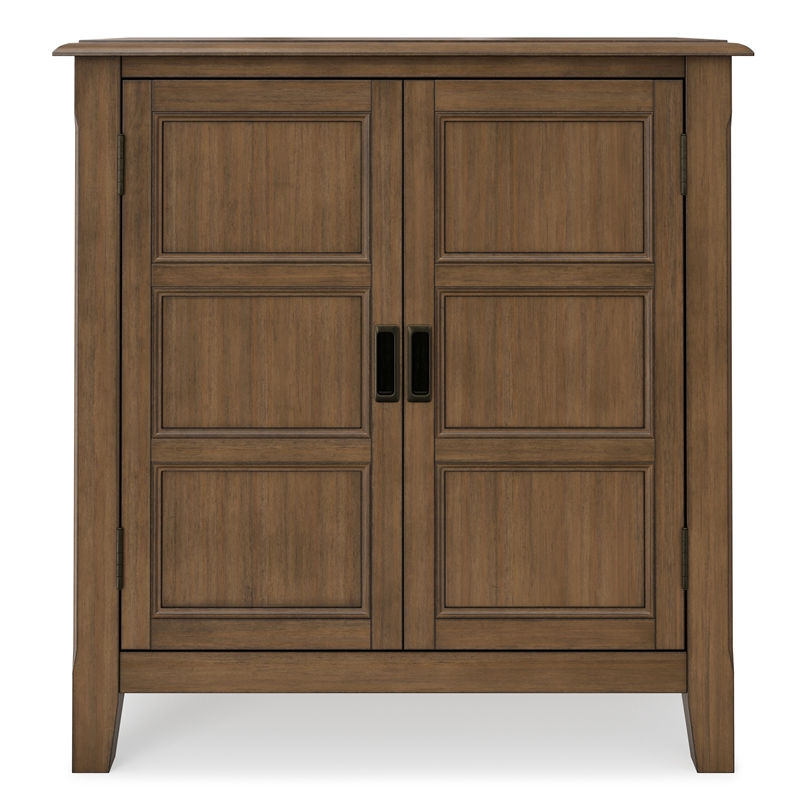Pemberly Row Burlington Solid Wood Low Storage Cabinet in Aged Brown