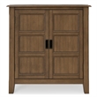 Pemberly Row Burlington Solid Wood Low Storage Cabinet in Aged Brown