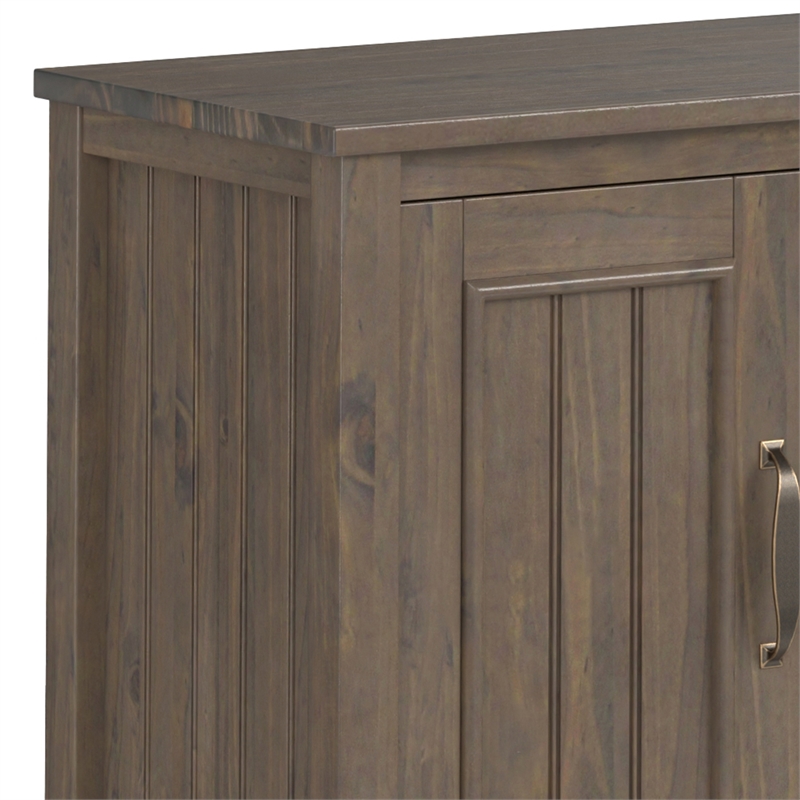 Pemberly Row Solid Wood TV Stand in Smoky Brown for TVs up to 80 in