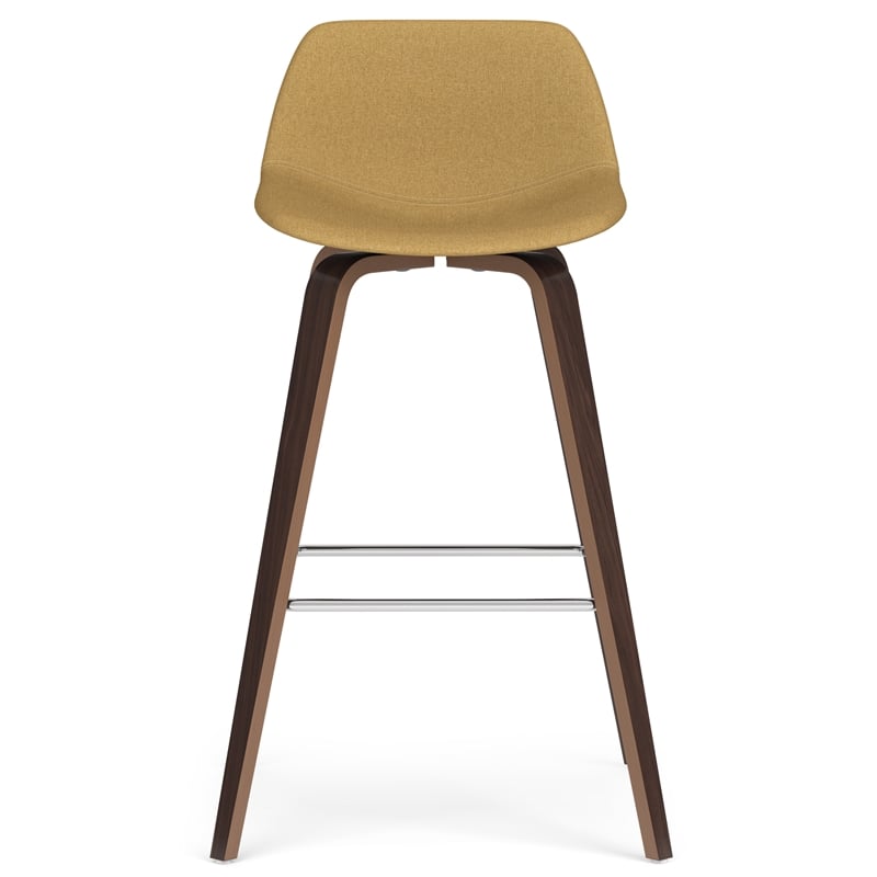 Pemberly Row 28 Inch Bentwood Counter Bar Stool Set in Dijon Yellow Upholstery
