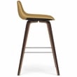 Pemberly Row 28 Inch Bentwood Counter Bar Stool Set in Dijon Yellow Upholstery